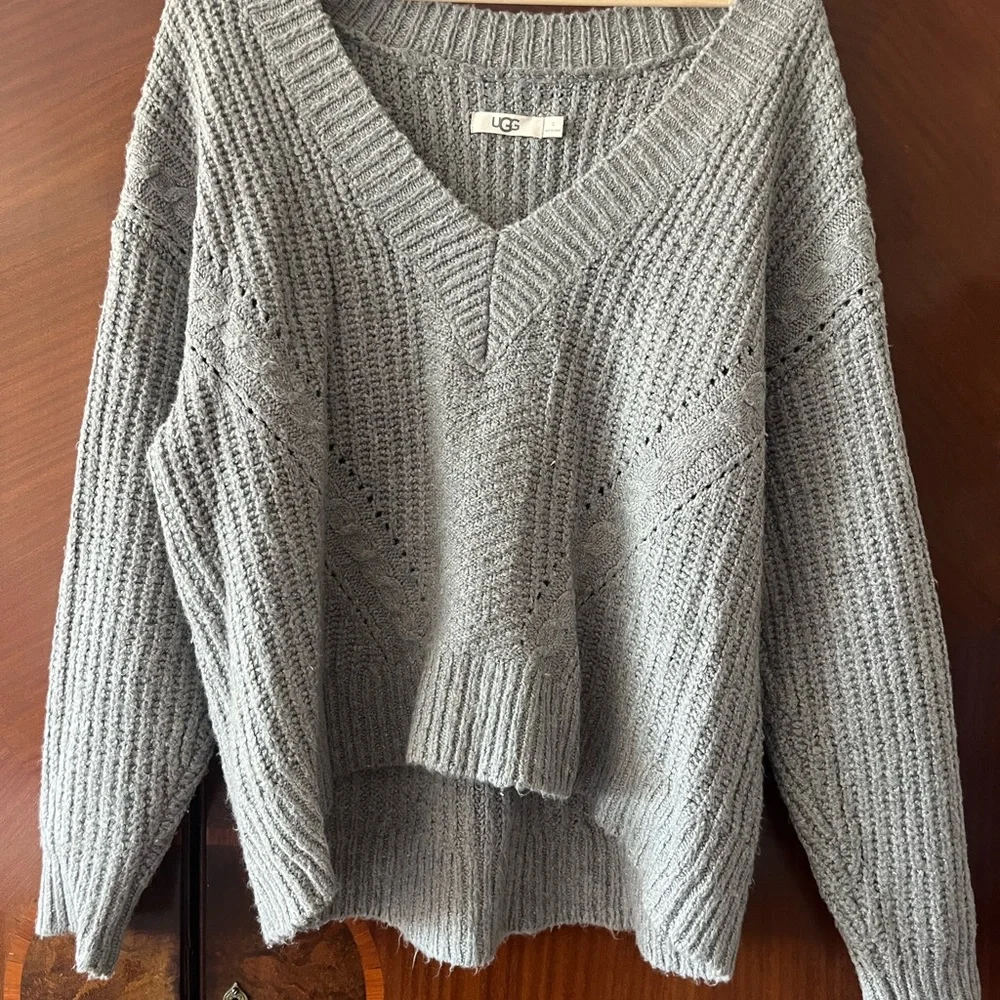 UGG Gray Ribbed Knit Sweater - Picture 2 of 2